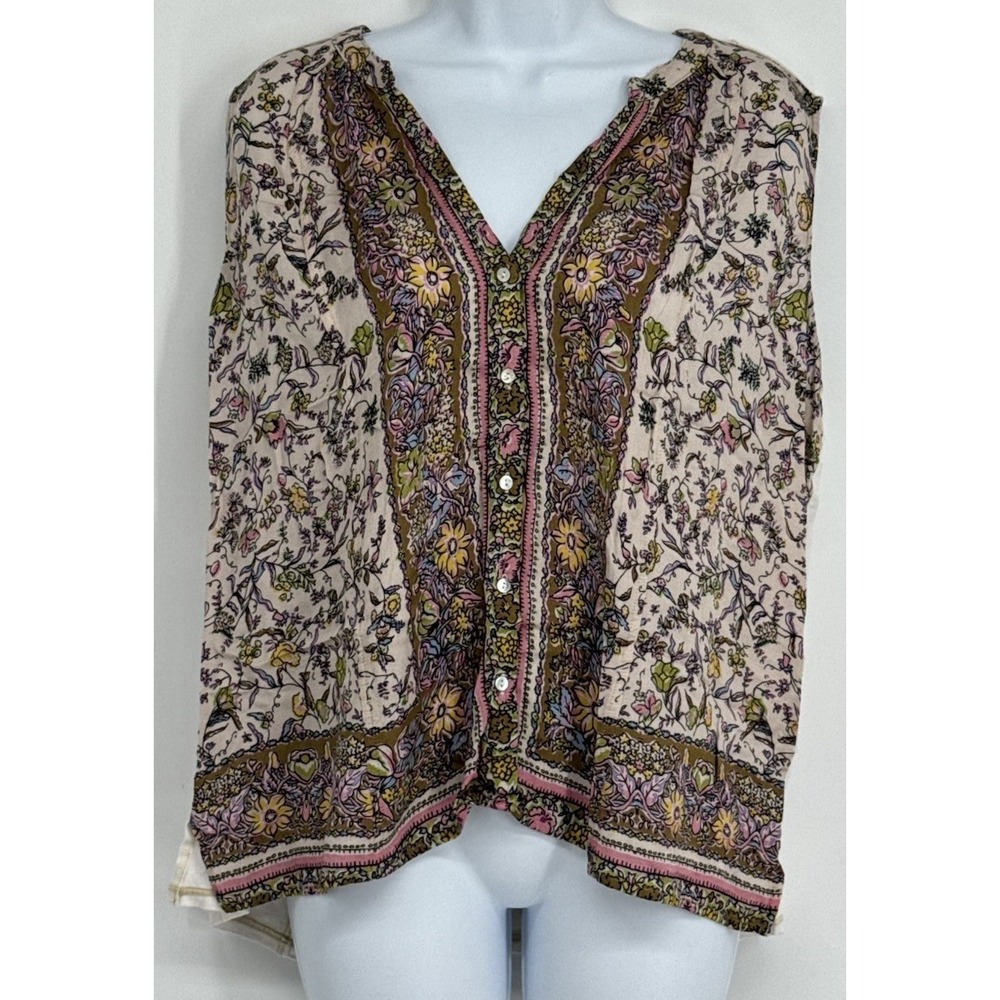 Anthropologie Tiny L Floral Sleeveless Top Blouse Artsy Cottage Fairy Whimsical